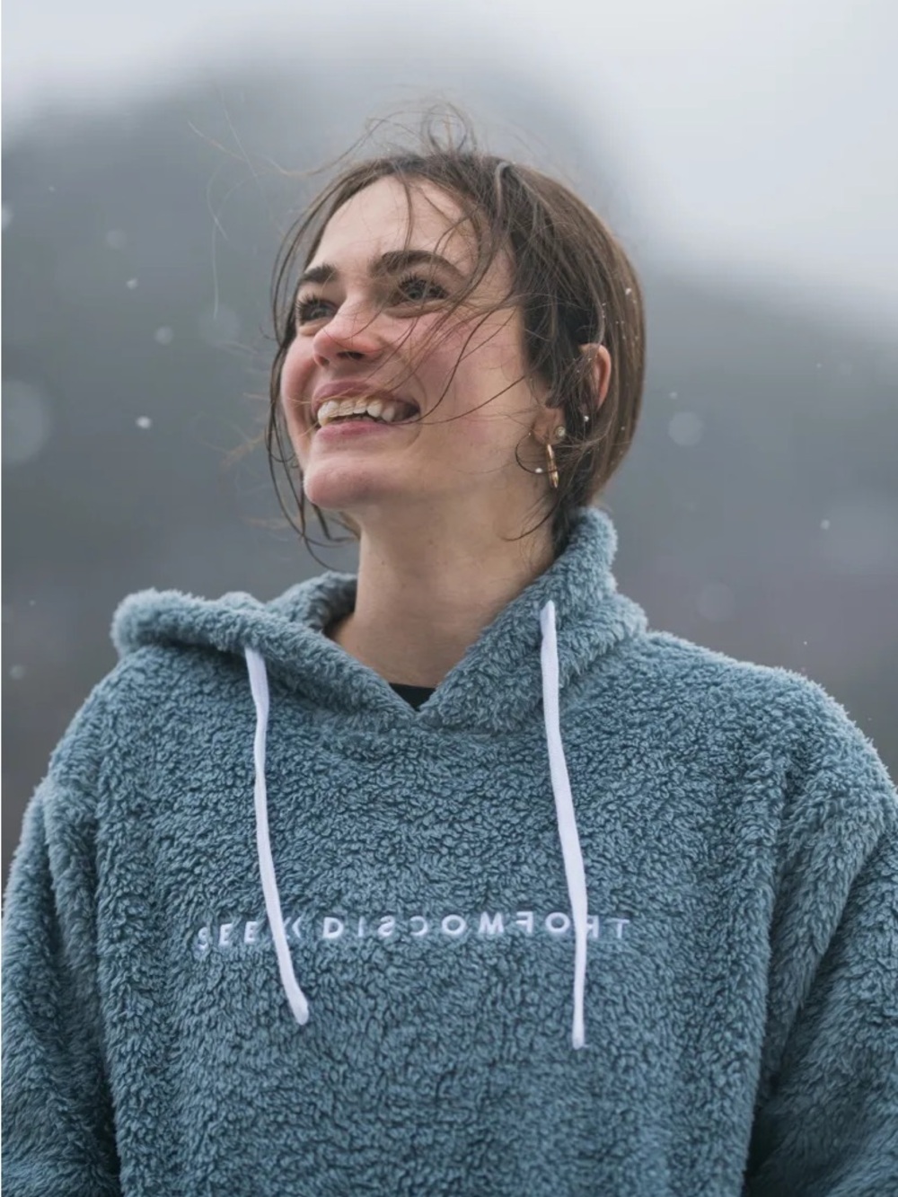 SEEK DISCOMFORT Slate Sherpa Hoodie